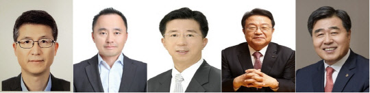 오세철(왼쪽 첫번째부터) 삼성물산 건설부문 대표, 마창민 DL이앤씨 대표, 임병용 GS건설 부회장, 한성희 포스코건설 대표, 김형 대우건설 대표. <각 사 제공>